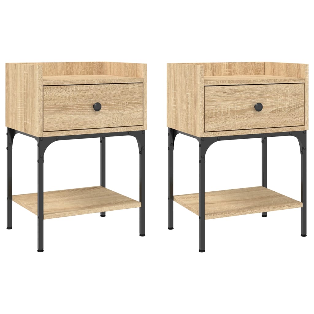 Nachttische 2 Stk. Sonoma-Eiche 40,5x31x60 cm Holzwerkstoff