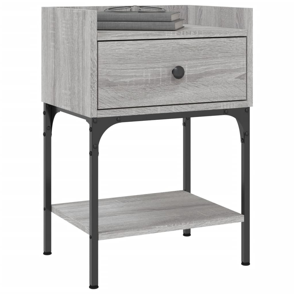 Nachttisch Grau Sonoma-Eiche 40,5x31x60 cm Holzwerkstoff