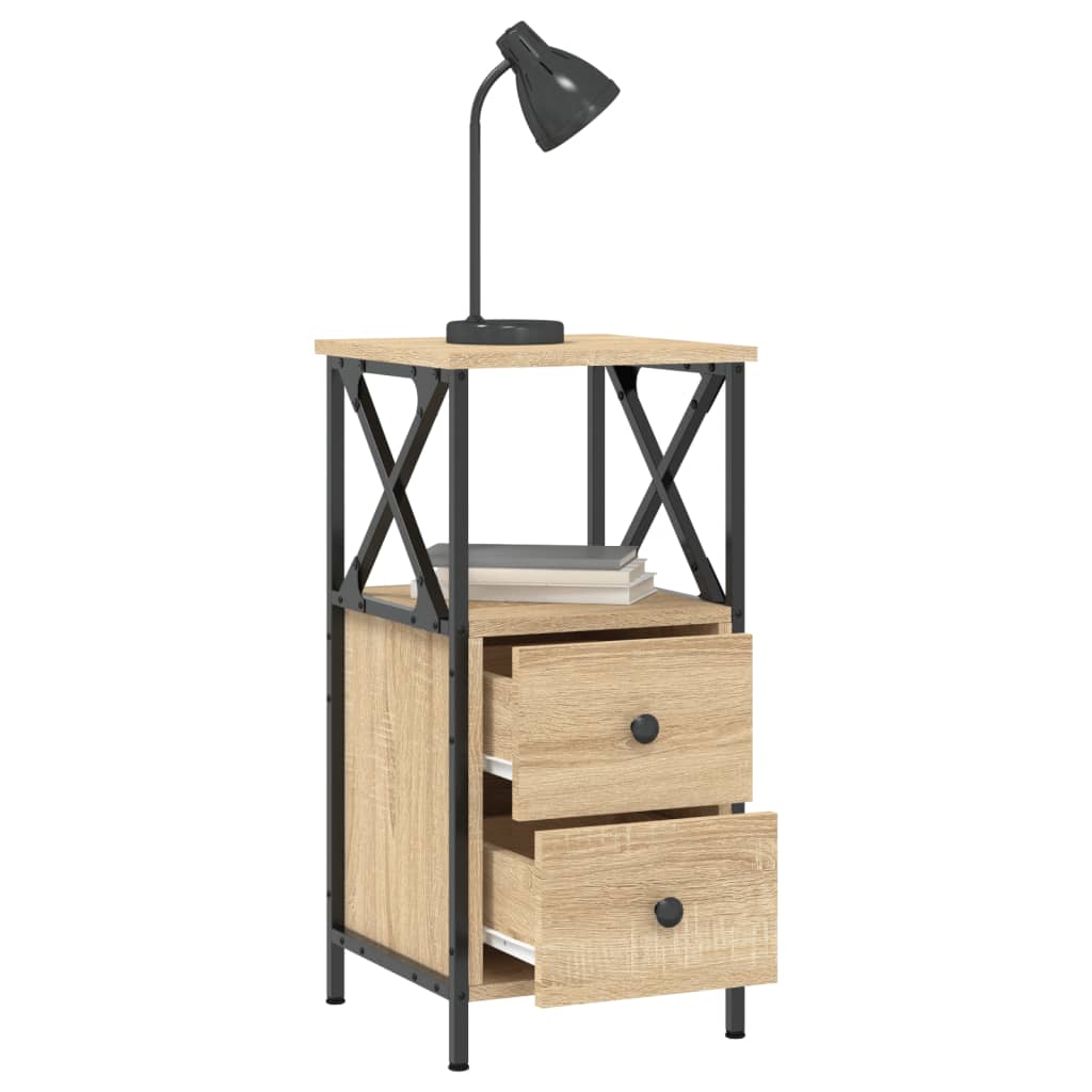 Nachttische 2 Stk. Sonoma-Eiche 34x35,5x70 cm Holzwerkstoff