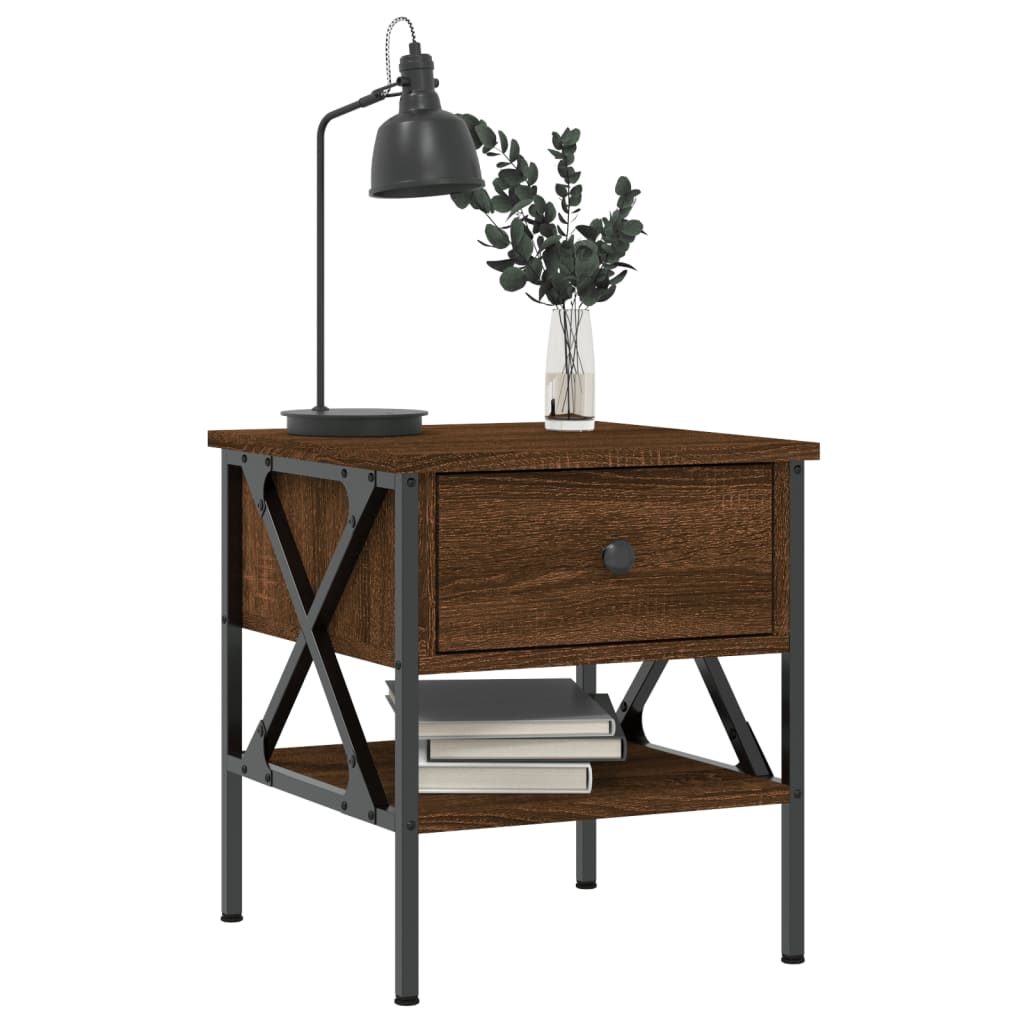 Nachttische 2 Stk. Braun Eichen-Optik 40x42x45 cm Holzwerkstoff
