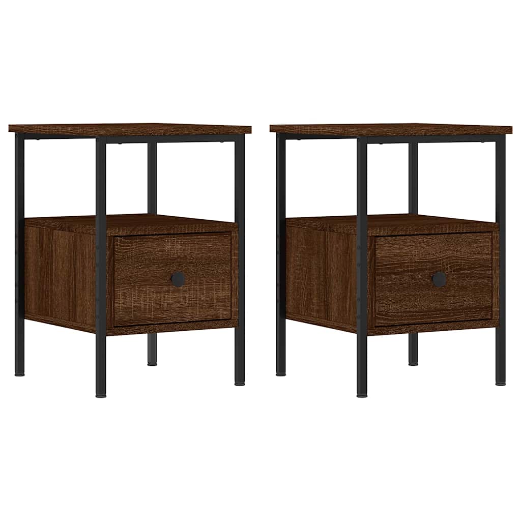 Nachttische 2 Stk. Braun Eichen-Optik 34x36x50 cm Holzwerkstoff