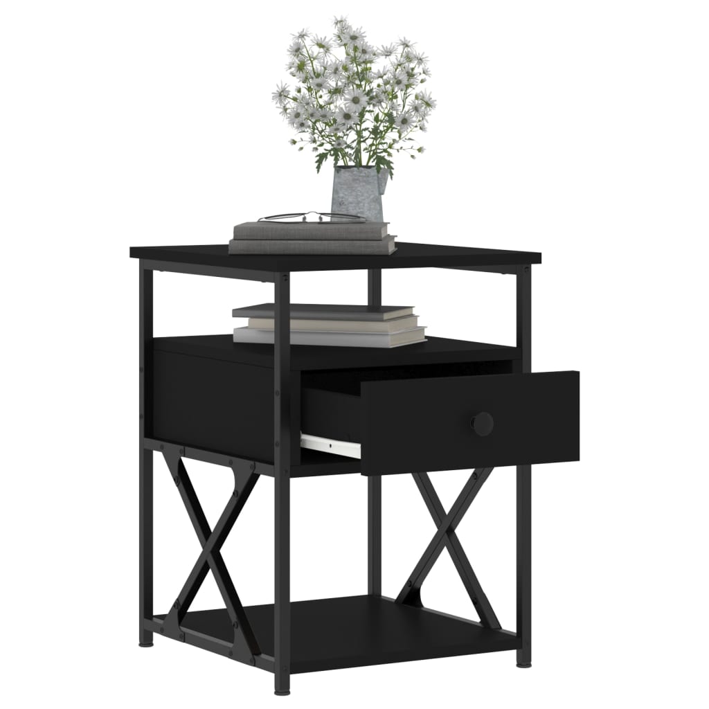Nachttisch Schwarz 40x42x55 cm Holzwerkstoff