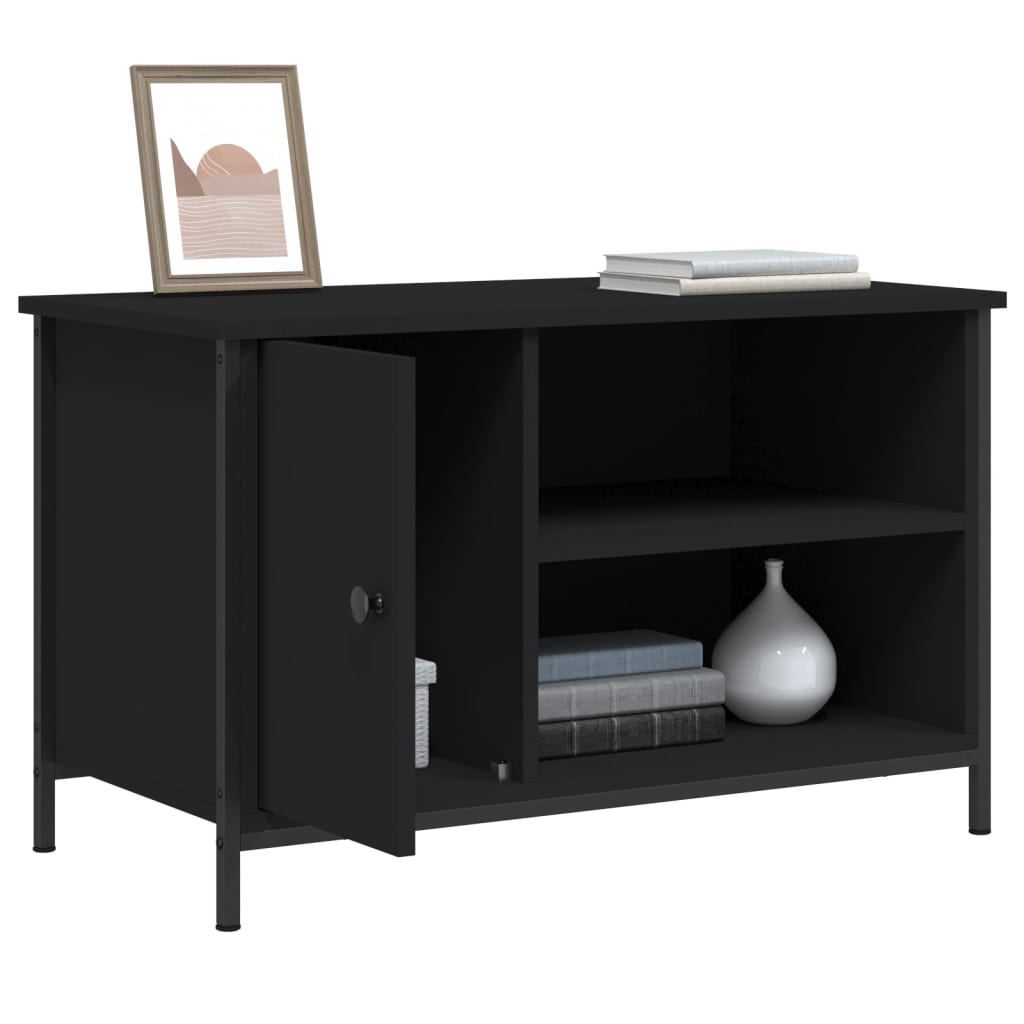 TV-Schrank Schwarz 80x40x50 cm Holzwerkstoff
