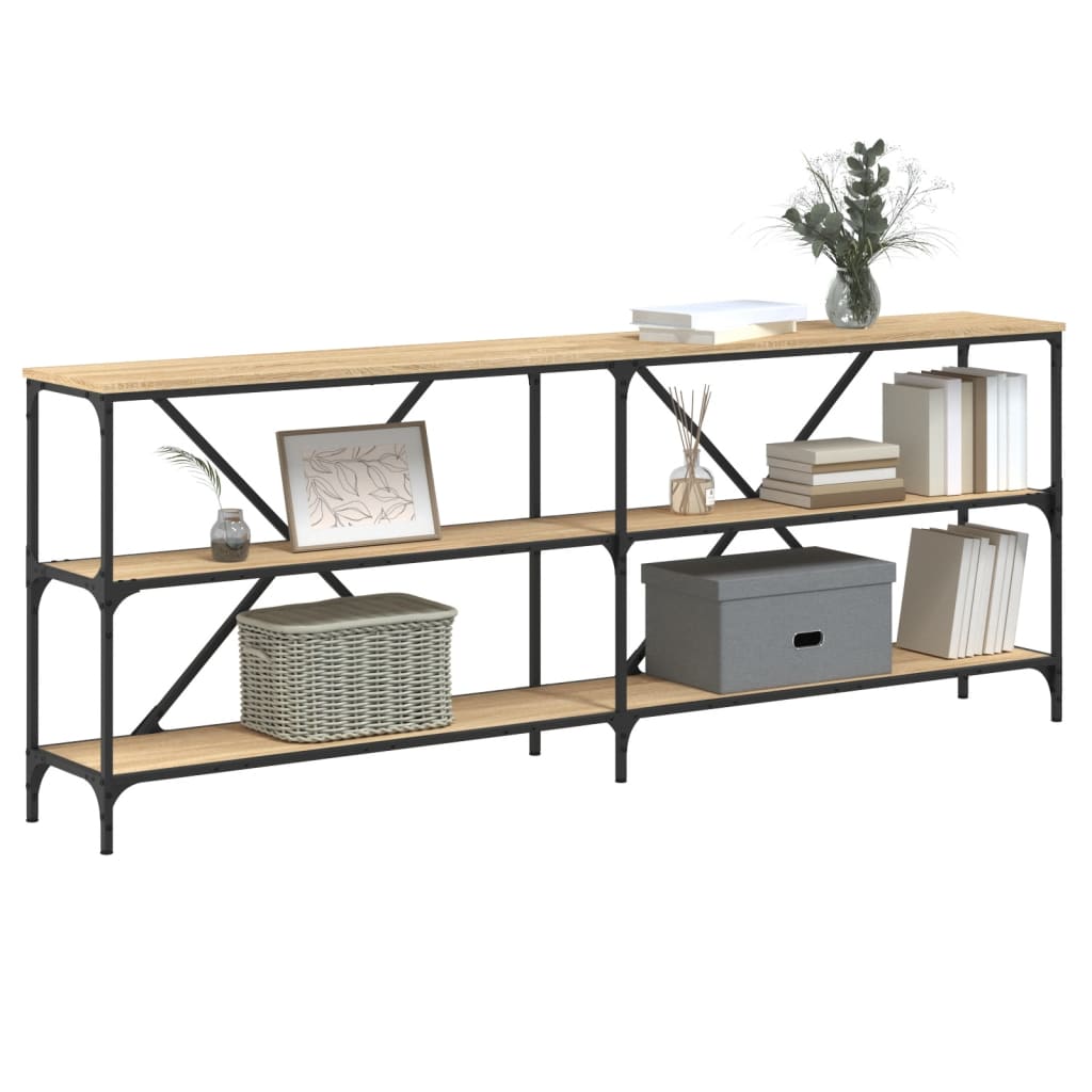 Konsolentisch Sonoma-Eiche 200x30x75 cm Holzwerkstoff und Eisen