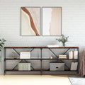Konsolentisch Räuchereiche 200x30x75 cm Holzwerkstoff und Eisen