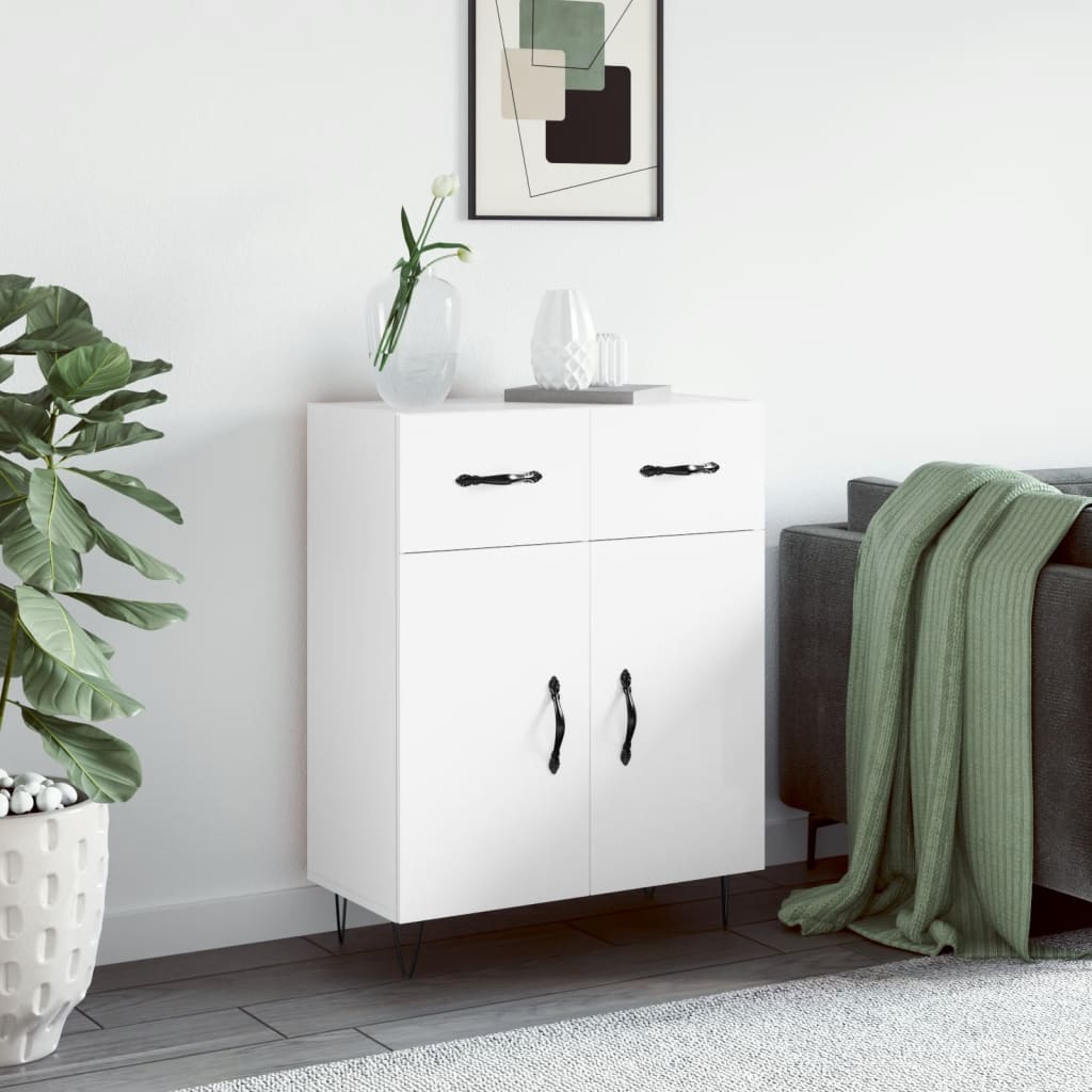 Sideboard Hochglanz-Weiß 69,5x34x90 cm Holzwerkstoff