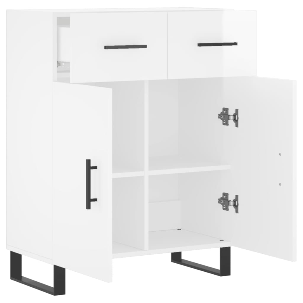 Sideboard Hochglanz-Weiß 69,5x34x90 cm Holzwerkstoff