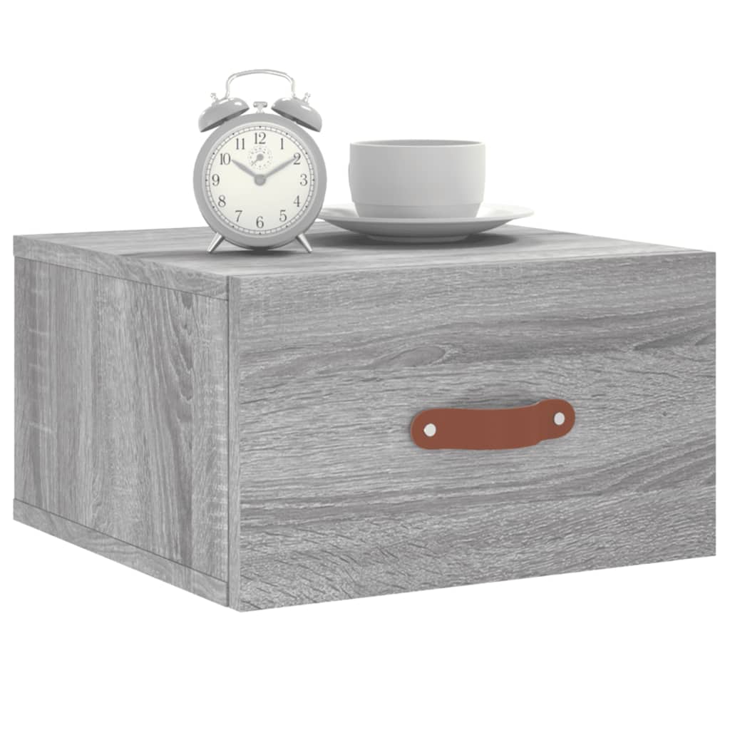 Wand-Nachttisch Grau Sonoma 35x35x20 cm