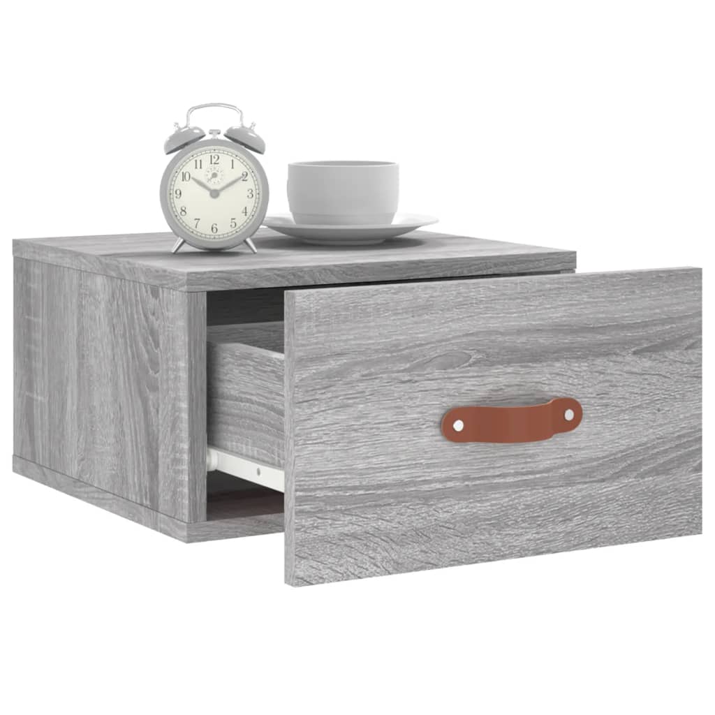 Wand-Nachttisch Grau Sonoma 35x35x20 cm