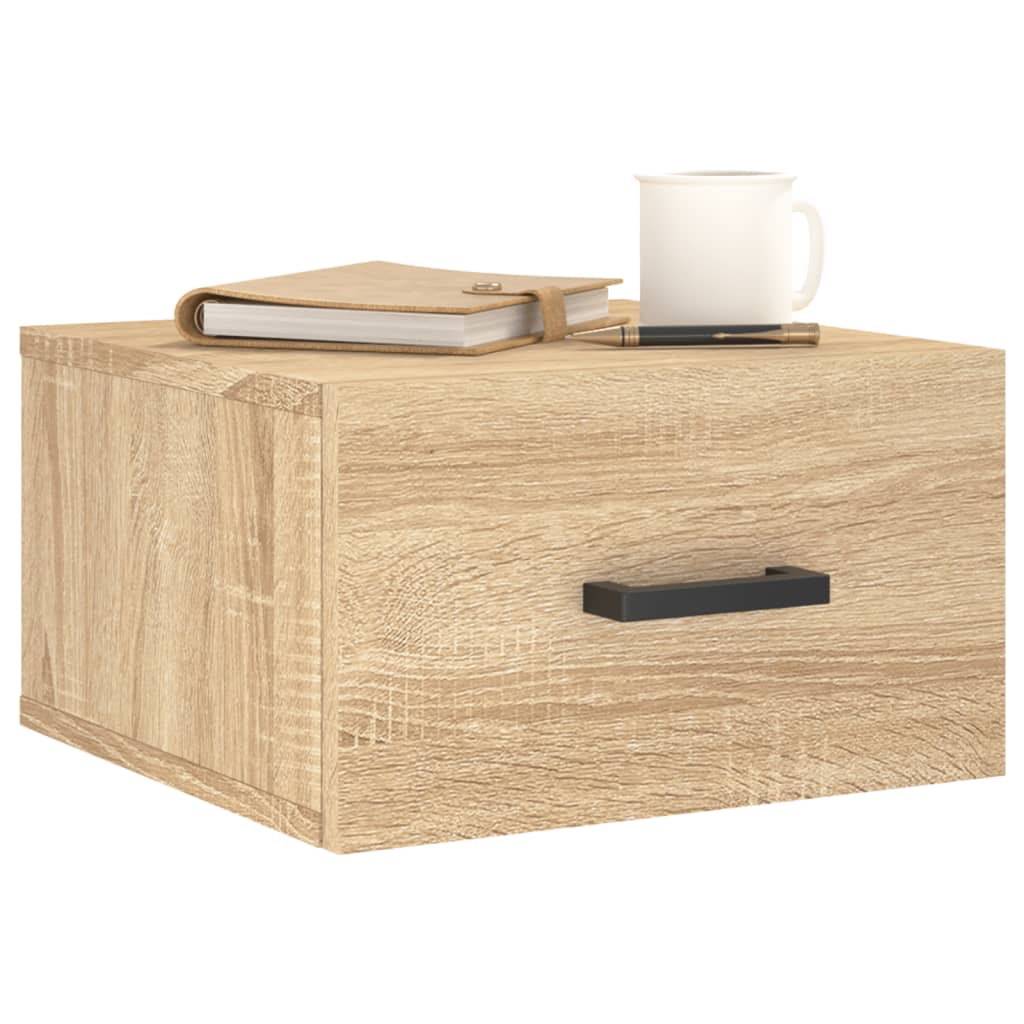 Wand-Nachttische 2 Stk. Sonoma-Eiche 35x35x20 cm