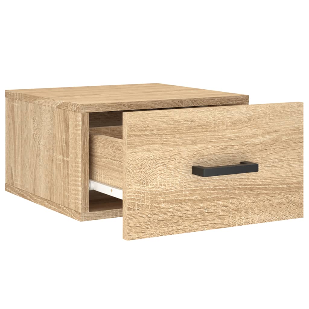 Wand-Nachttische 2 Stk. Sonoma-Eiche 35x35x20 cm