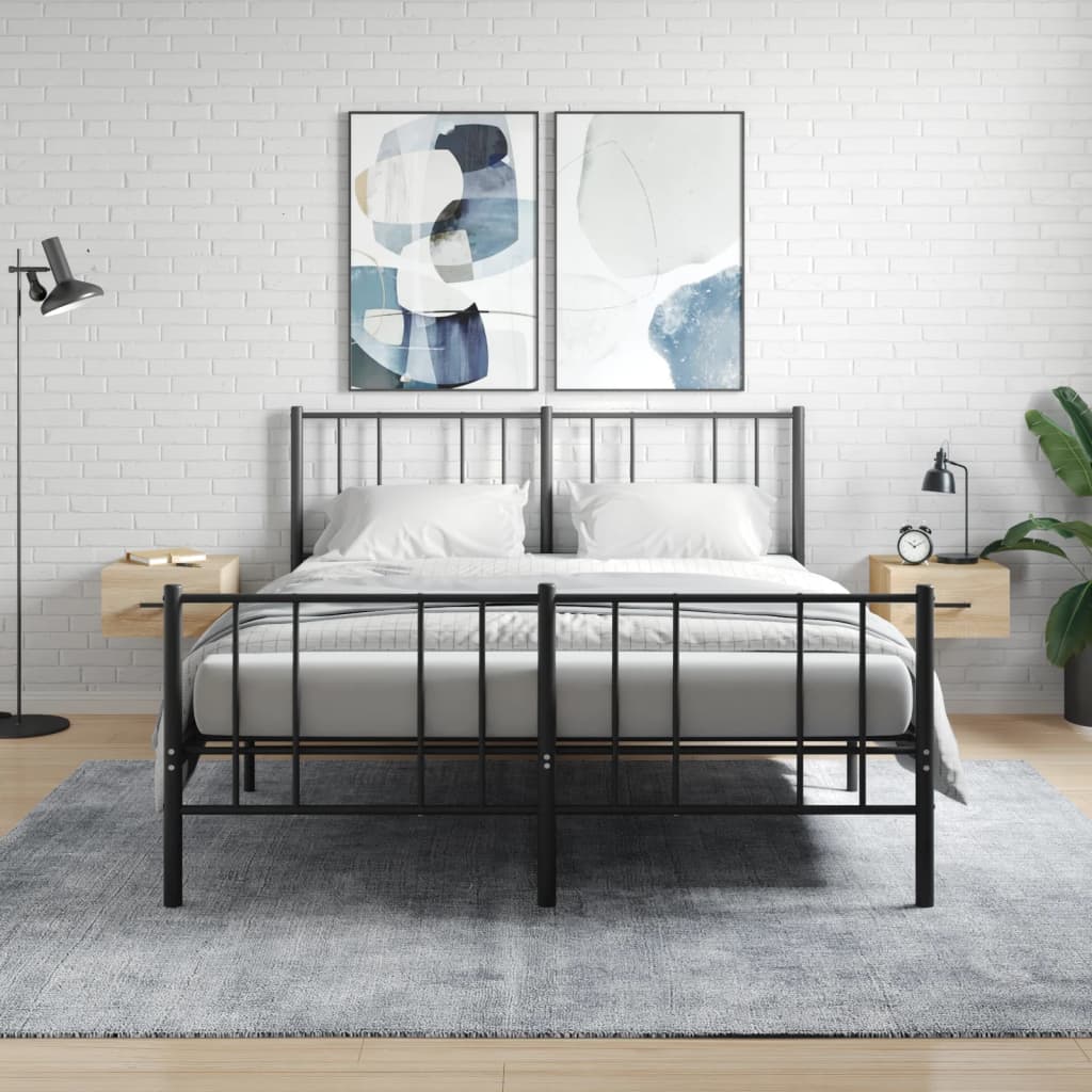 Wand-Nachttische 2 Stk. Sonoma-Eiche 35x35x20 cm