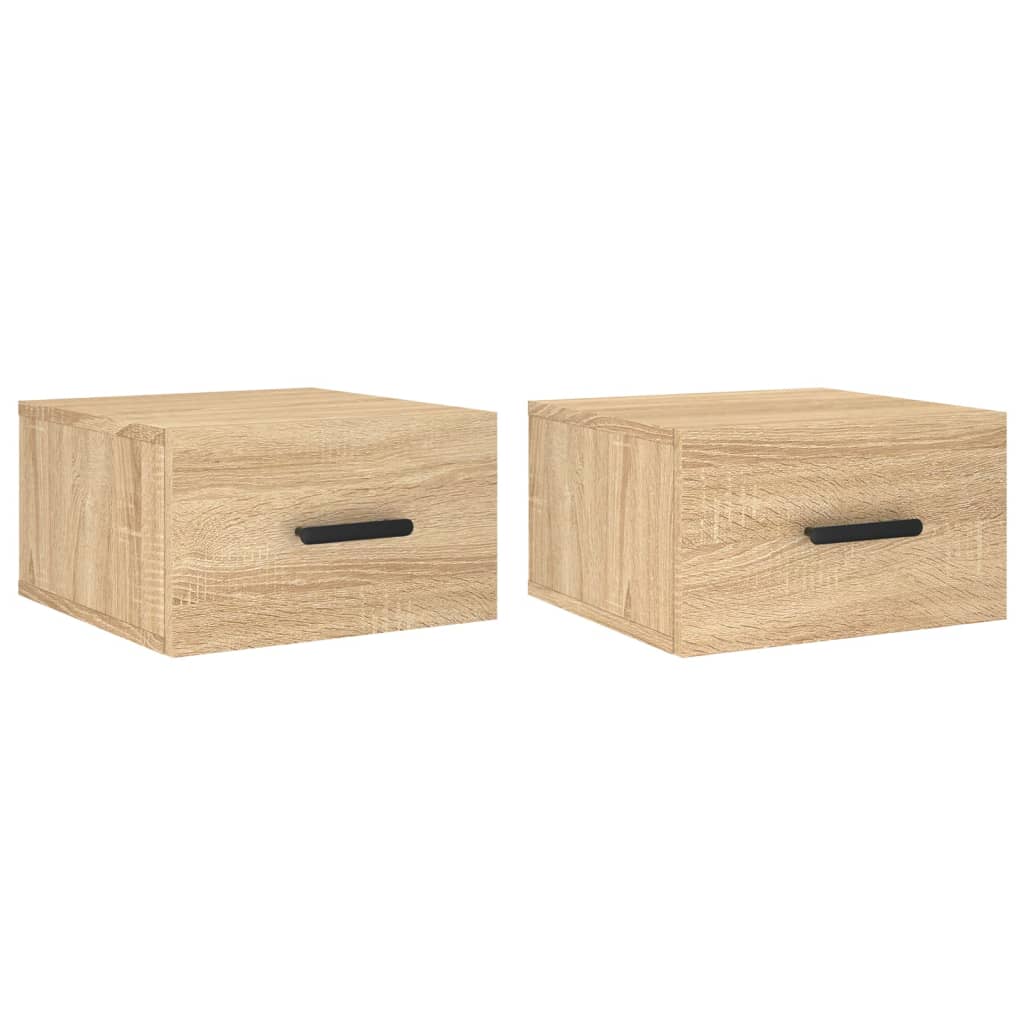 Wand-Nachttische 2 Stk. Sonoma-Eiche 35x35x20 cm