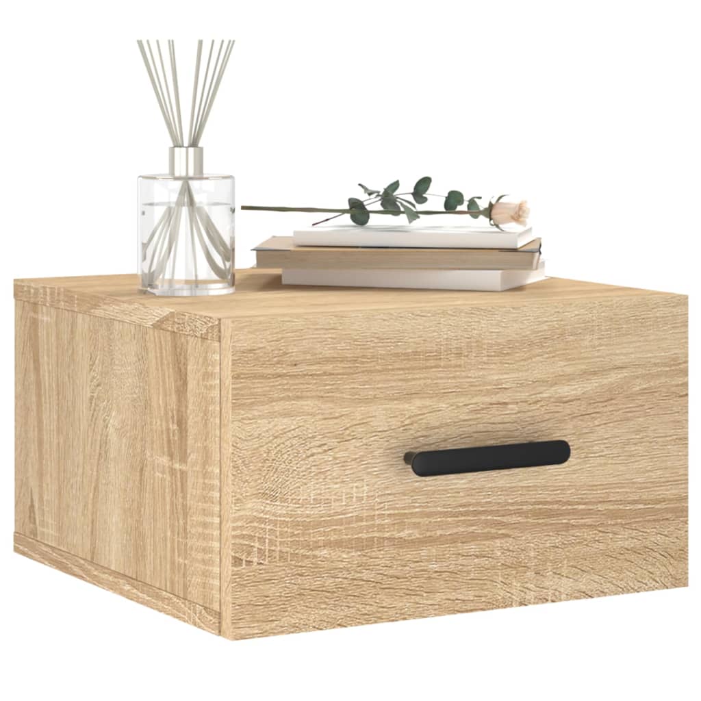 Wand-Nachttische 2 Stk. Sonoma-Eiche 35x35x20 cm