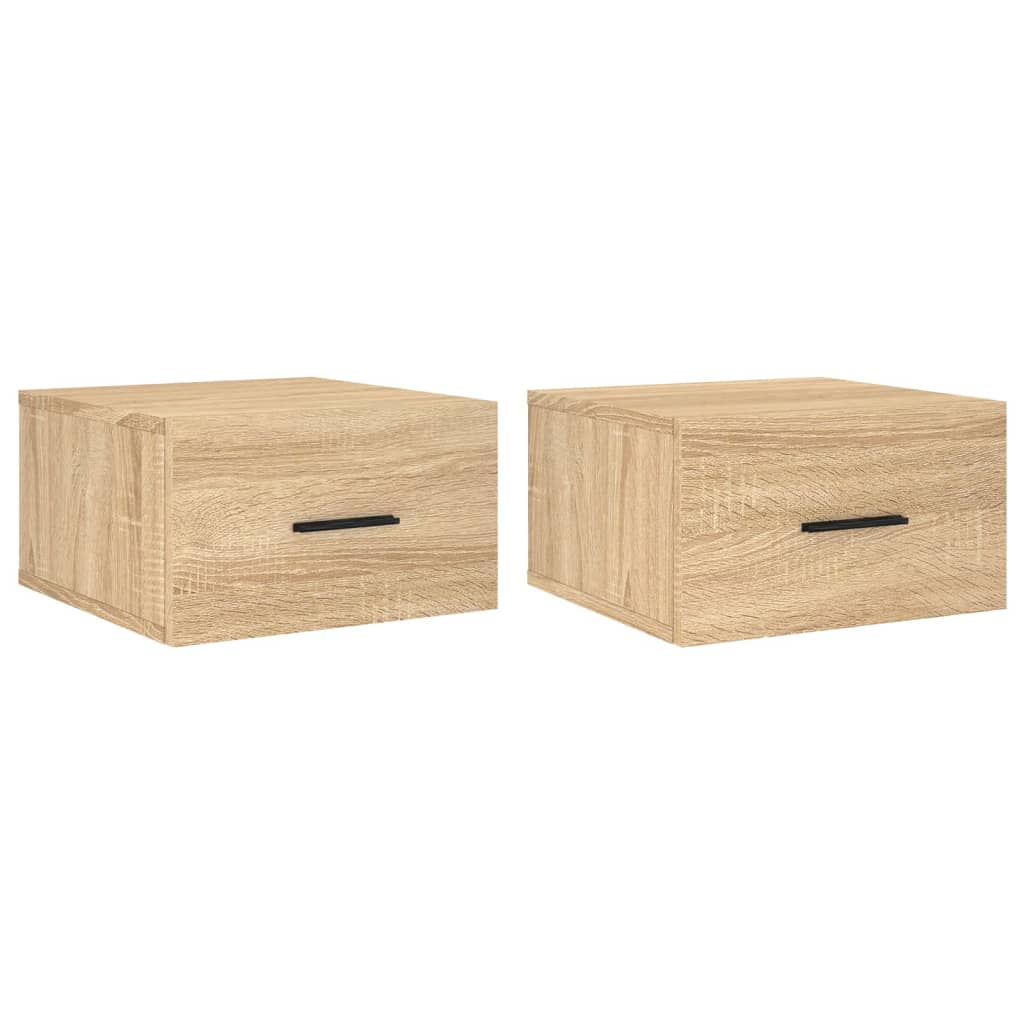 Wand-Nachttische 2 Stk. Sonoma-Eiche 35x35x20 cm