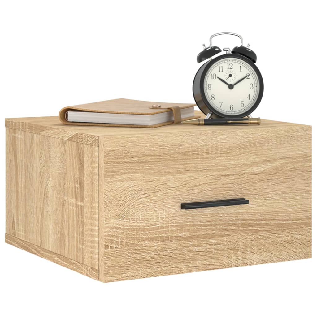 Wand-Nachttische 2 Stk. Sonoma-Eiche 35x35x20 cm