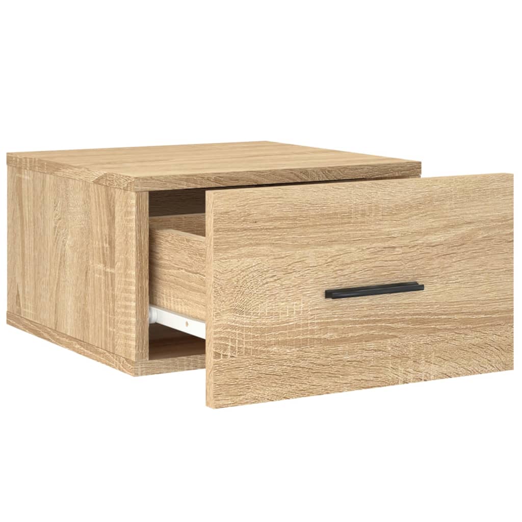 Wand-Nachttische 2 Stk. Sonoma-Eiche 35x35x20 cm