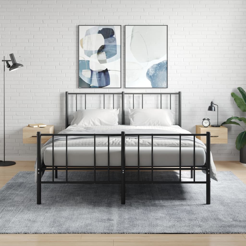Wand-Nachttische 2 Stk. Sonoma-Eiche 35x35x20 cm