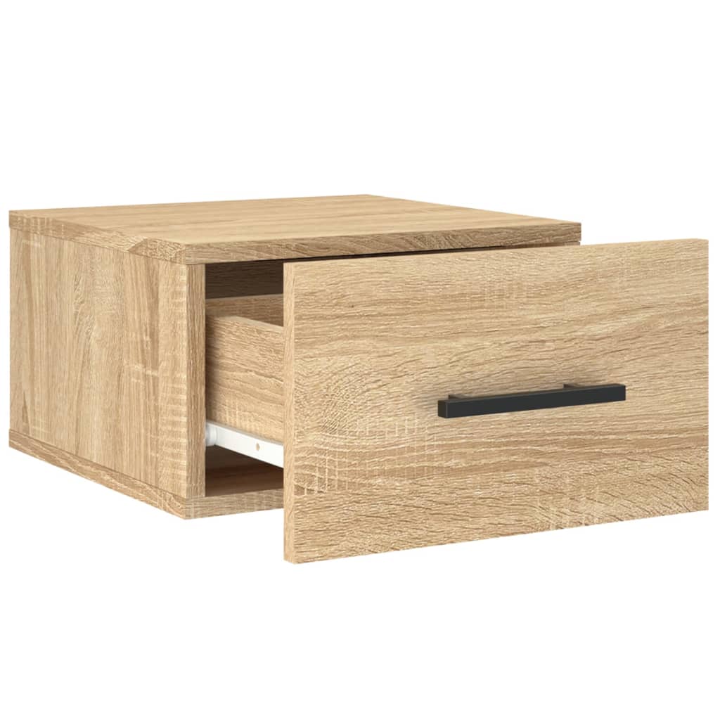 Wand-Nachttische 2 Stk. Sonoma-Eiche 35x35x20 cm