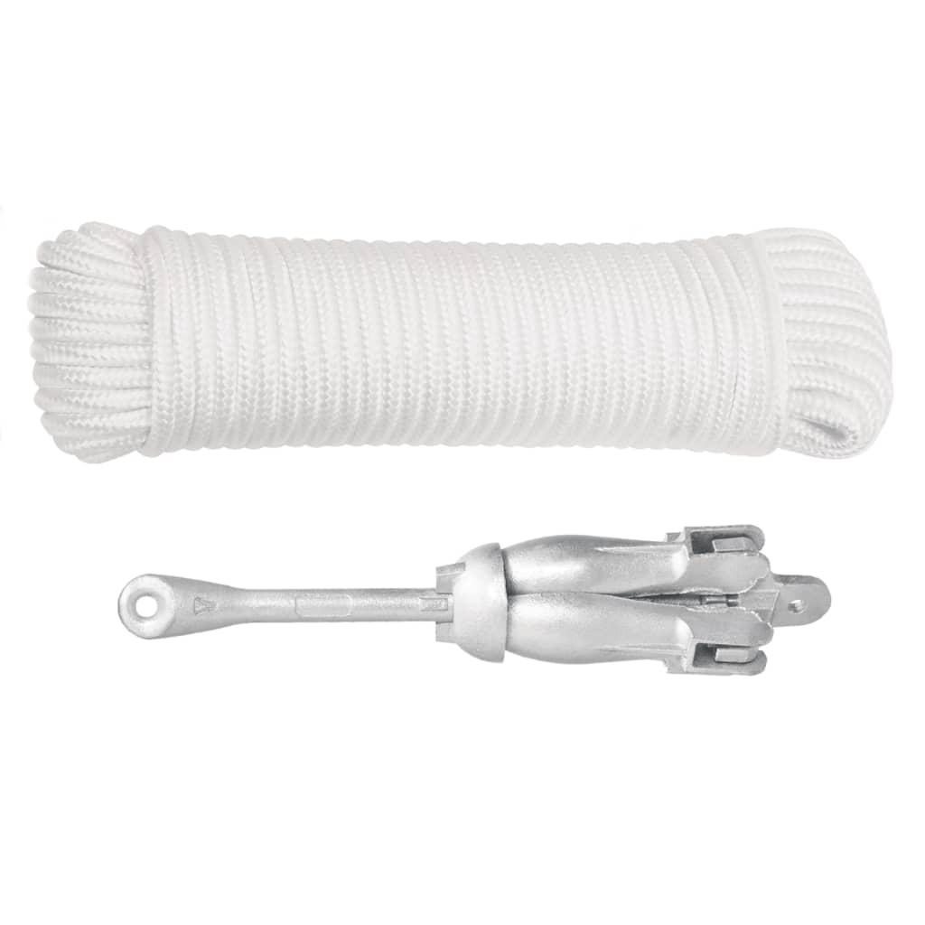 Klappanker mit Seil Silbern 2,5 kg Temperguss