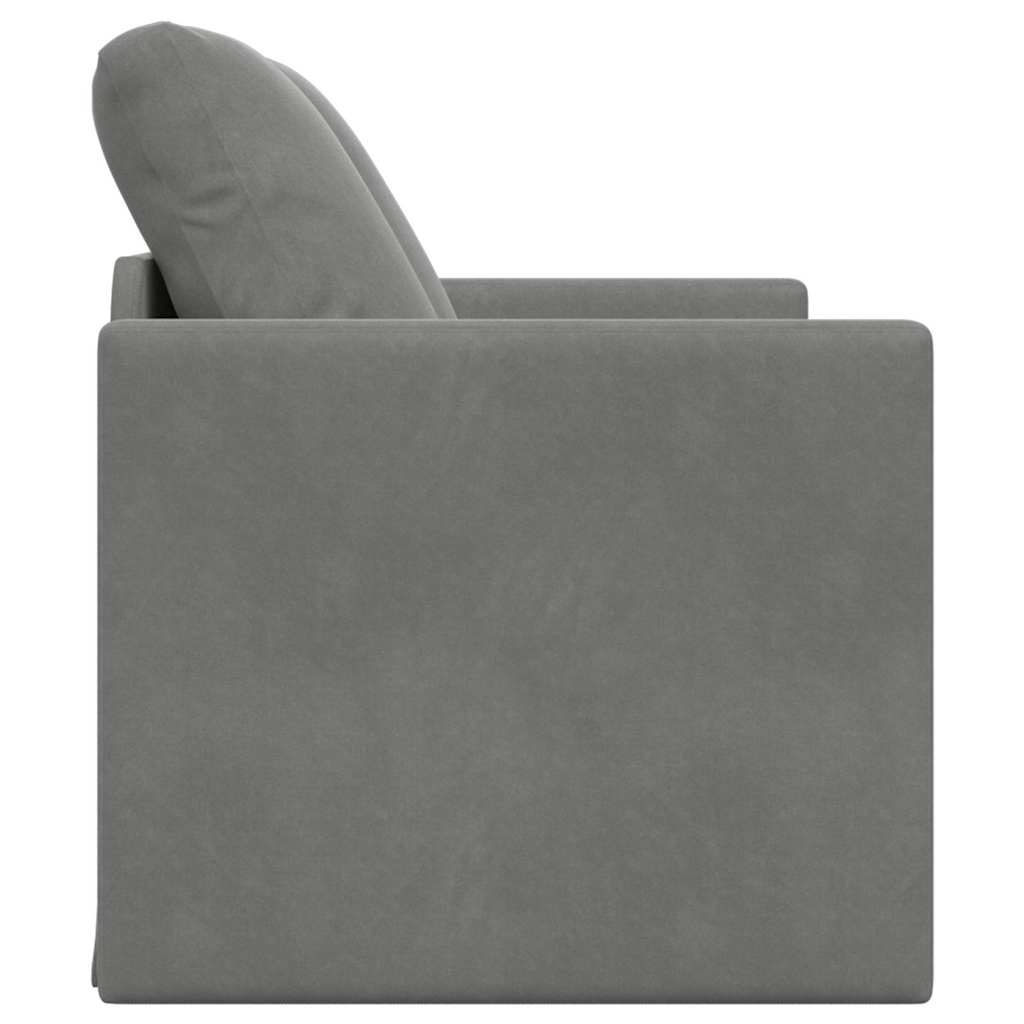 Bodensofa mit Schlaffunktion Dunkelgrau 122x204x55 cm Samt