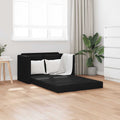 Bodensofa mit Schlaffunktion Schwarz 112x174x55 cm Stoff