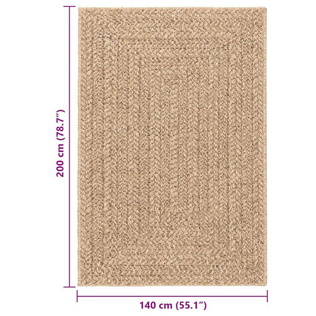 Teppich ZIZUR 140x200 cm Jute-Optik Indoor und Outdoor