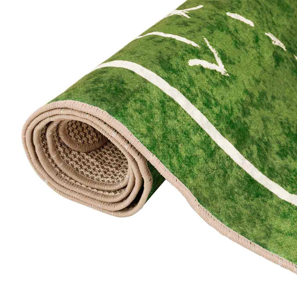 Kinderteppich Grün 160x230 cm Fußballfeld Waschbar