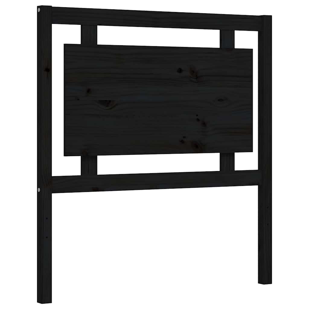 Massivholzbett mit Kopfteil Schwarz