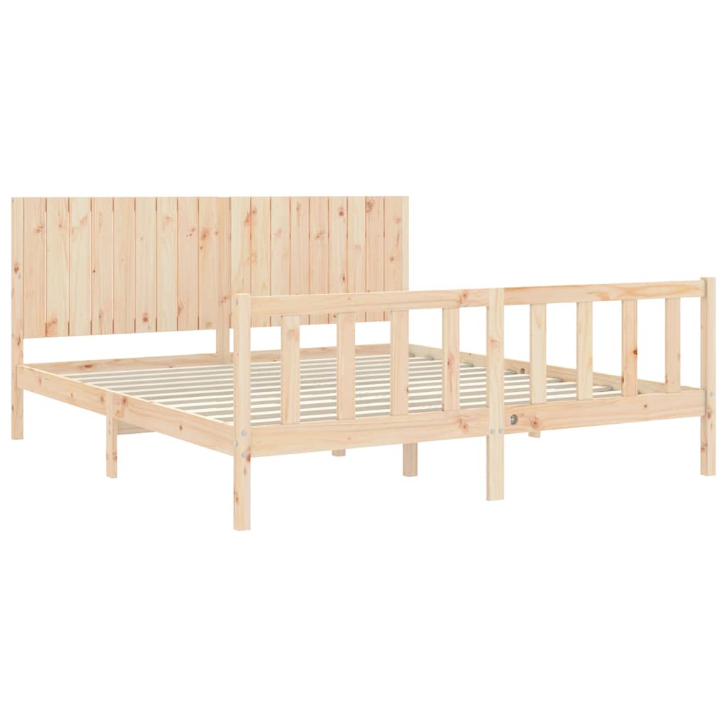 Massivholzbett mit Kopfteil