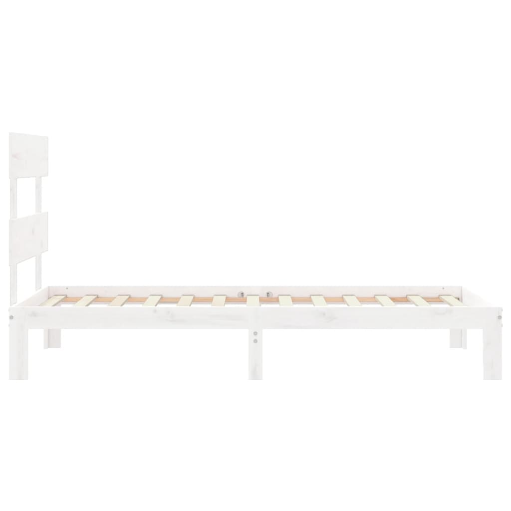 Massivholzbett ohne Matratze Weiß 100x200 cm Kiefernholz