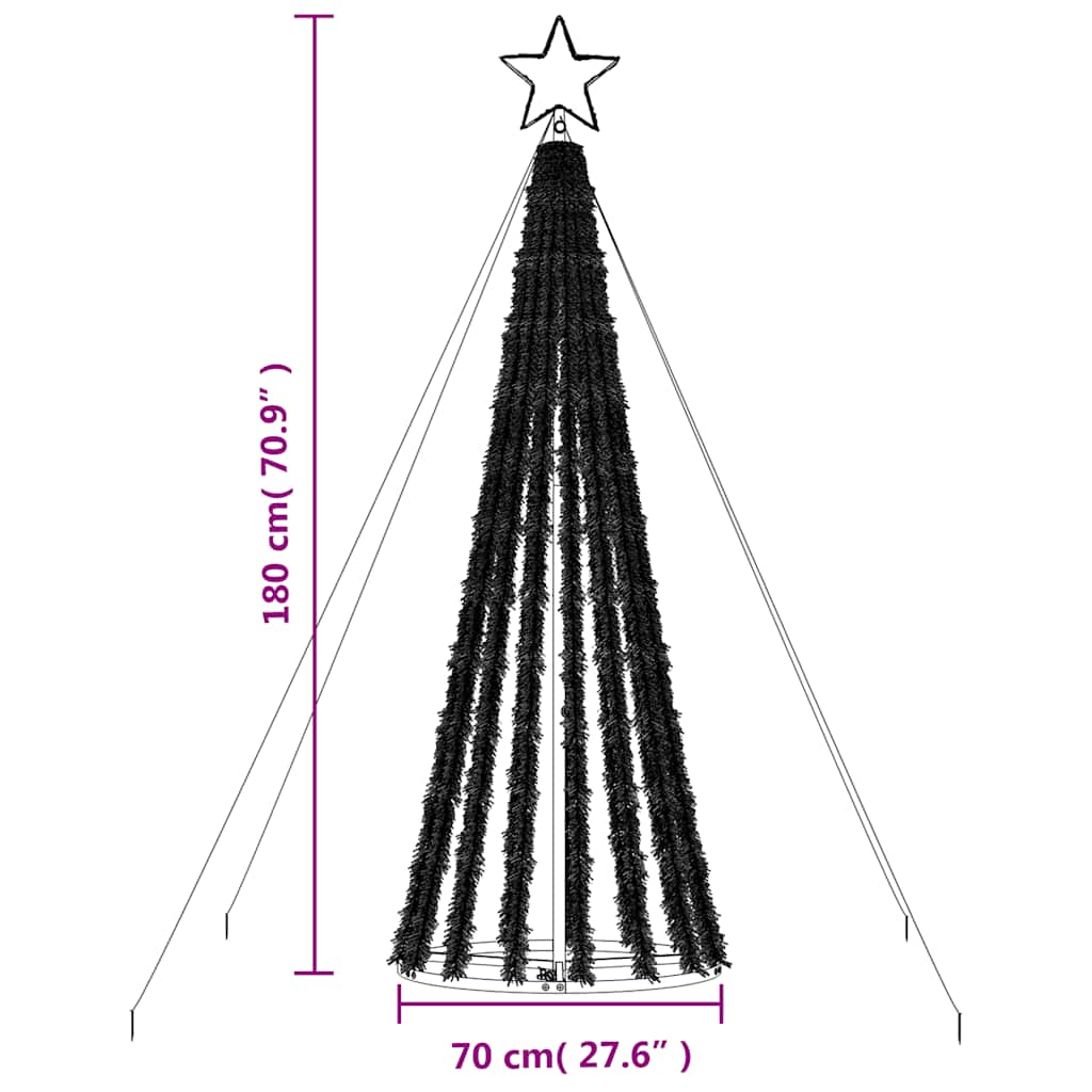 LED Weihnachtsbaum 275 LEDs Mehrfarbig 180 cm