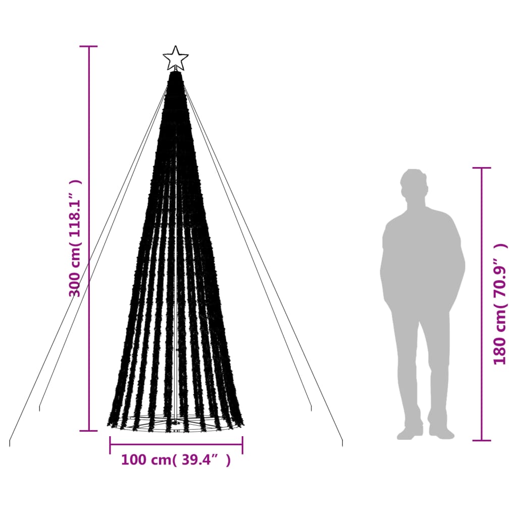 LED Weihnachtsbaum 688 LEDs Blau 300 cm
