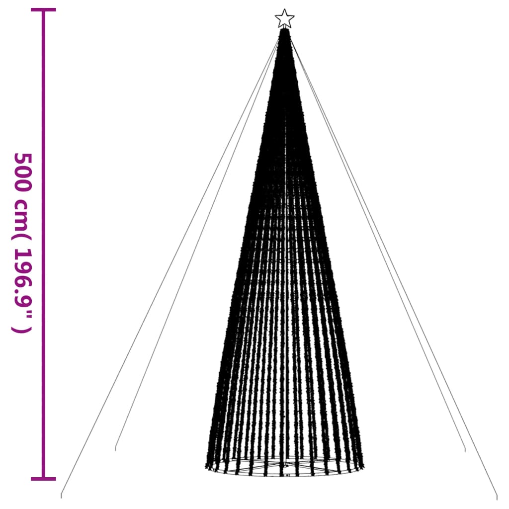 LED Weihnachtsbaum 1544 LEDs Mehrfarbig 500 cm