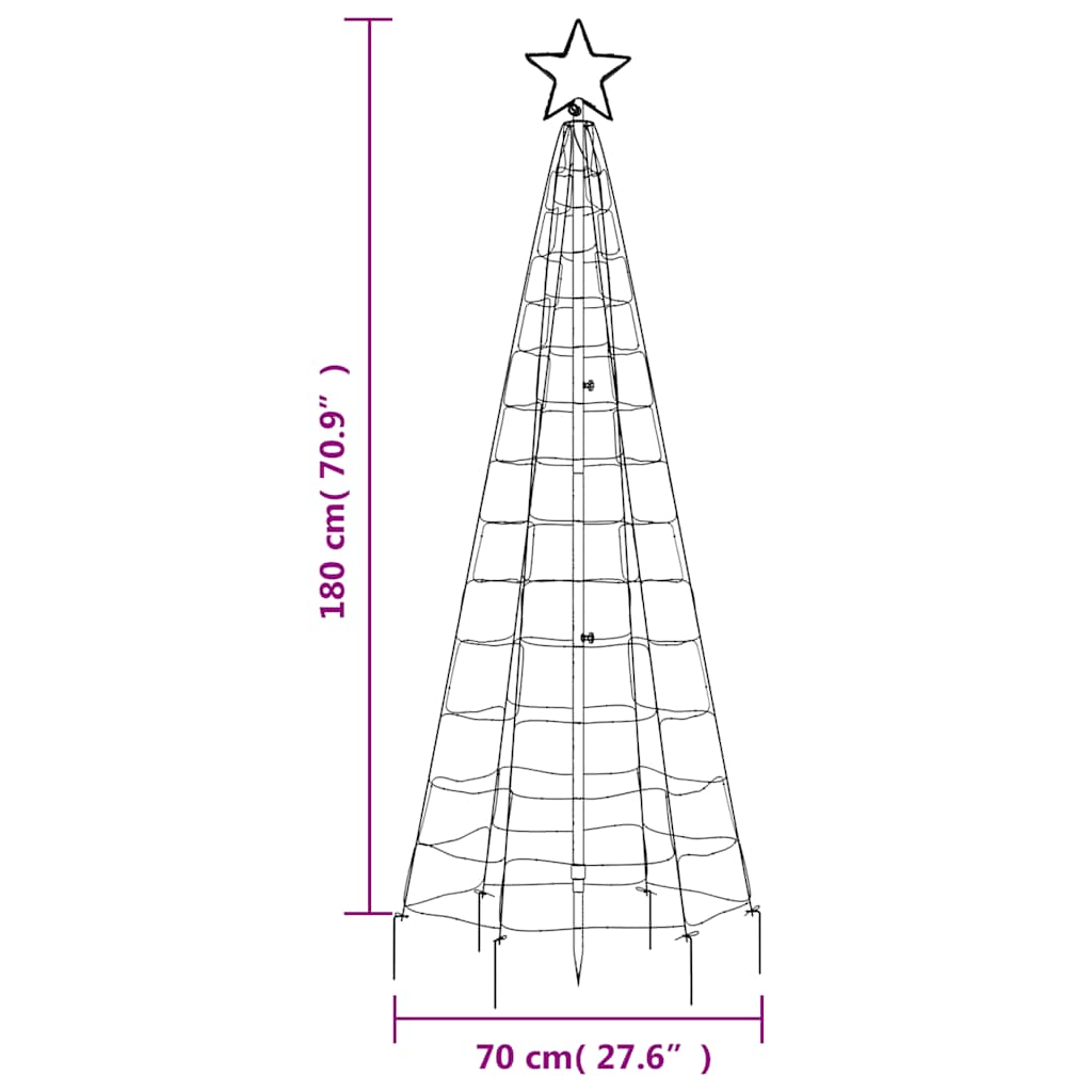 LED-Weihnachtsbaum mit Erdspießen 220 LEDs Warmweiß 180 cm