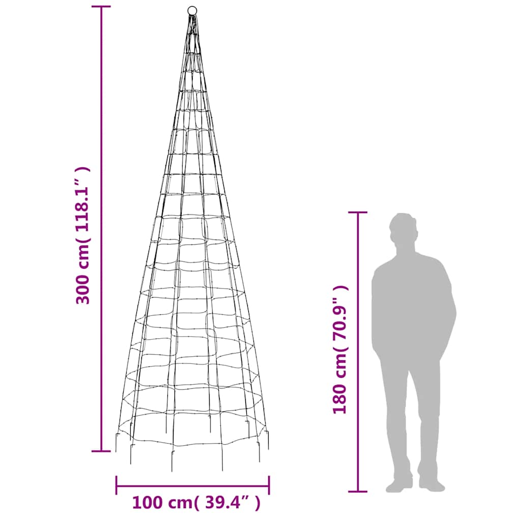 LED-Weihnachtsbaum 550 LEDs Mehrfarbig 300 cm