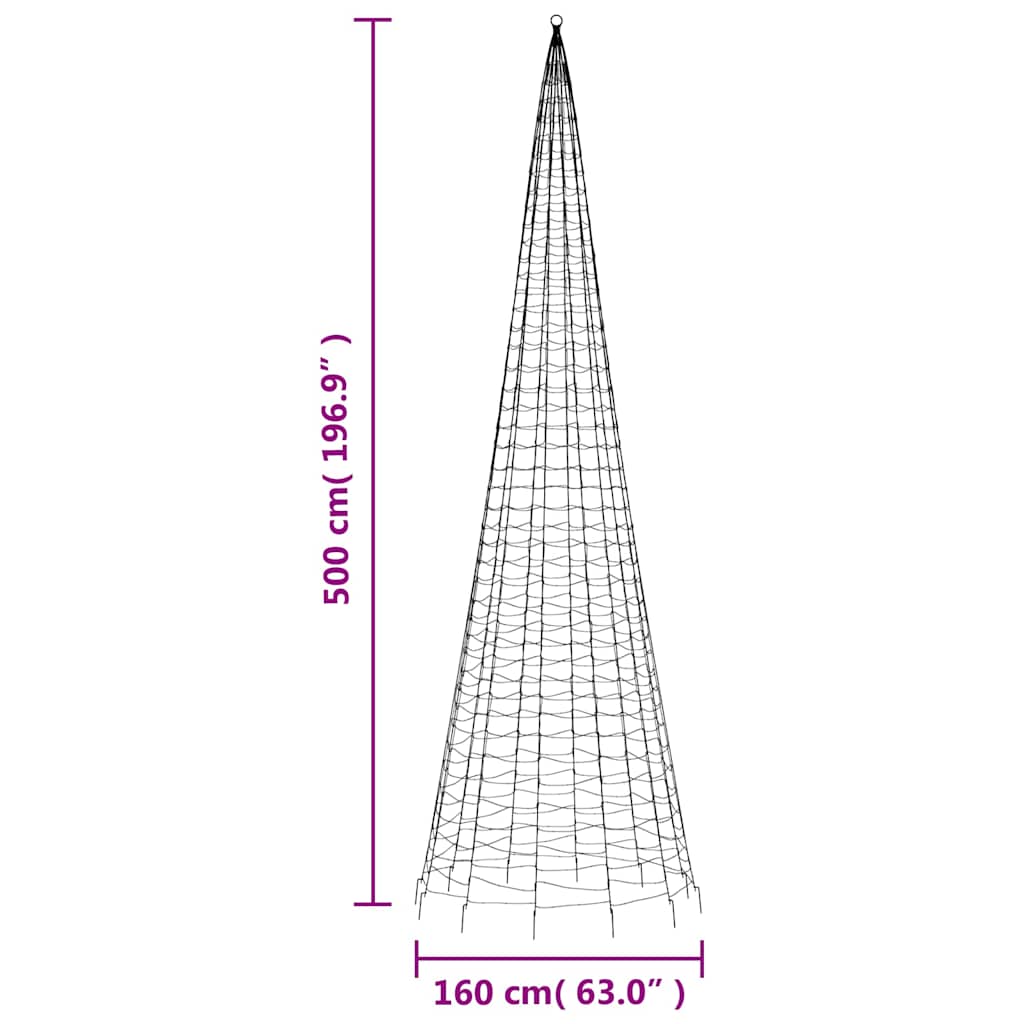 LED-Weihnachtsbaum 1534 LEDs Mehrfarbig 500 cm