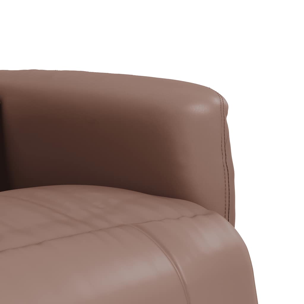 Massagesessel mit Fußteil Braun Kunstleder