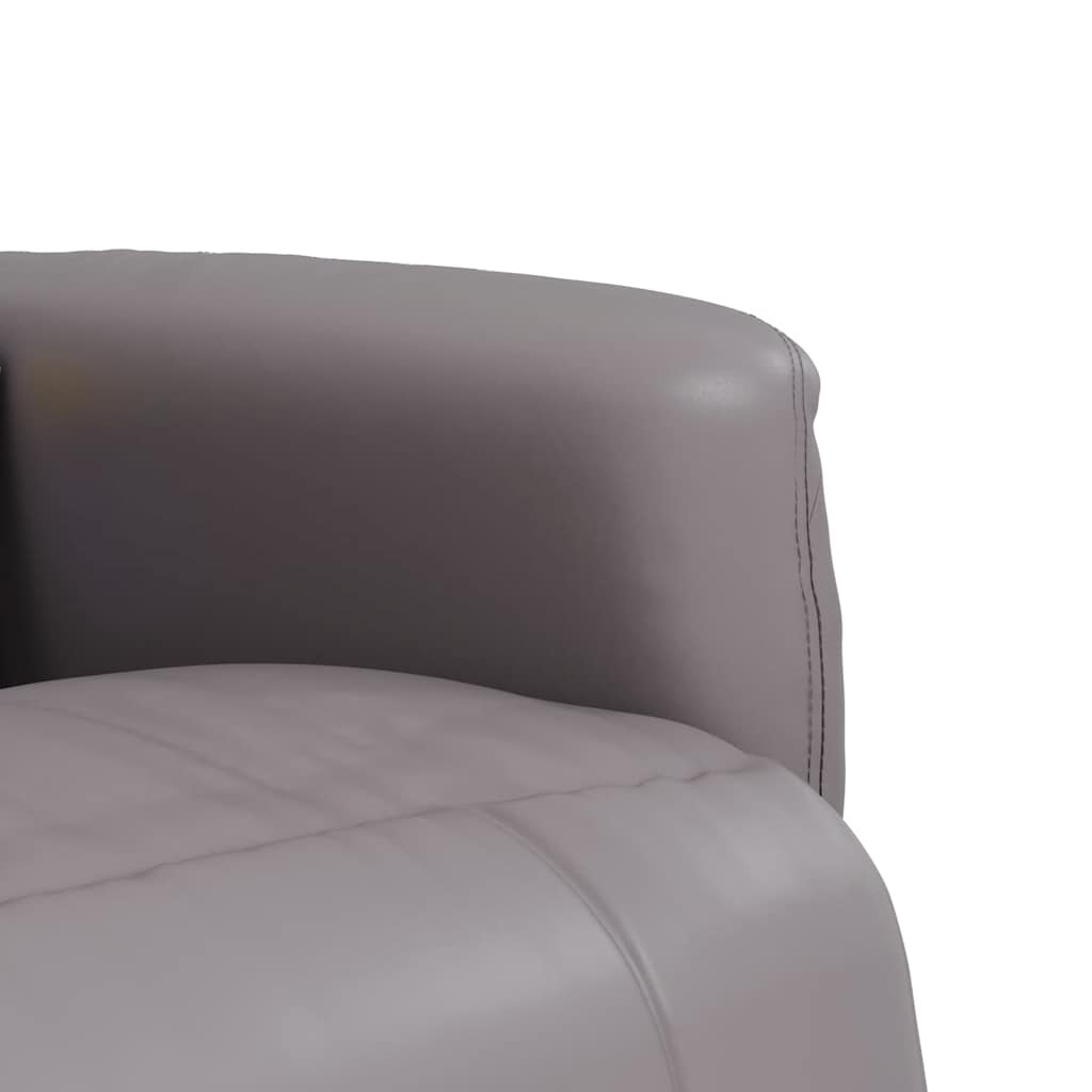 Massagesessel mit Fußteil Grau Kunstleder