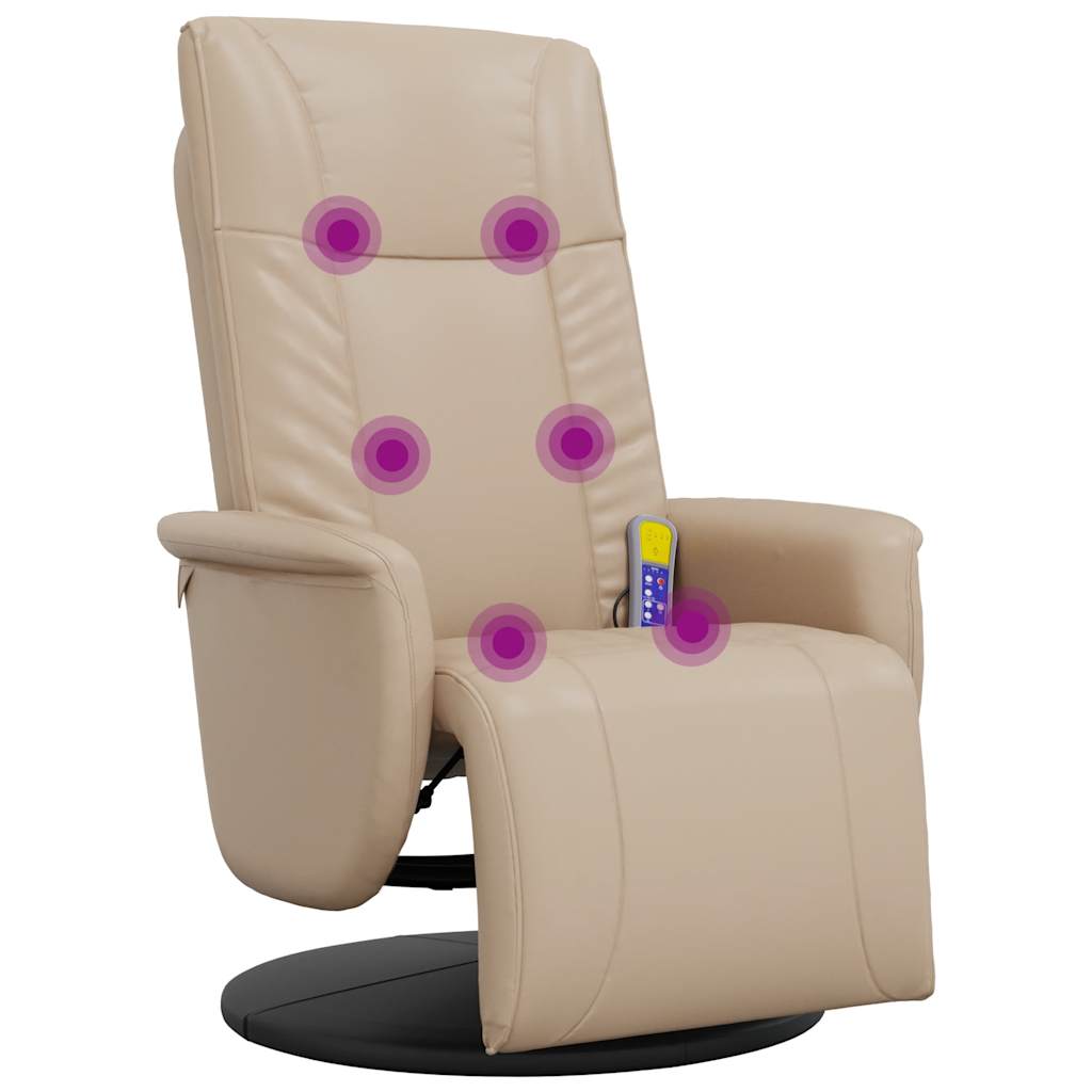 Massagesessel mit Fußteil Cappuccino-Braun Kunstleder