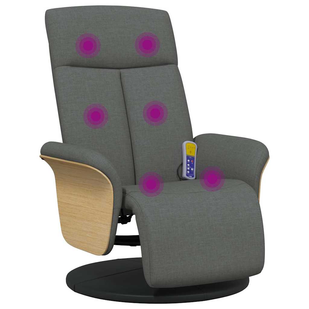 Massagesessel mit Fußteil Dunkelgrau Stoff