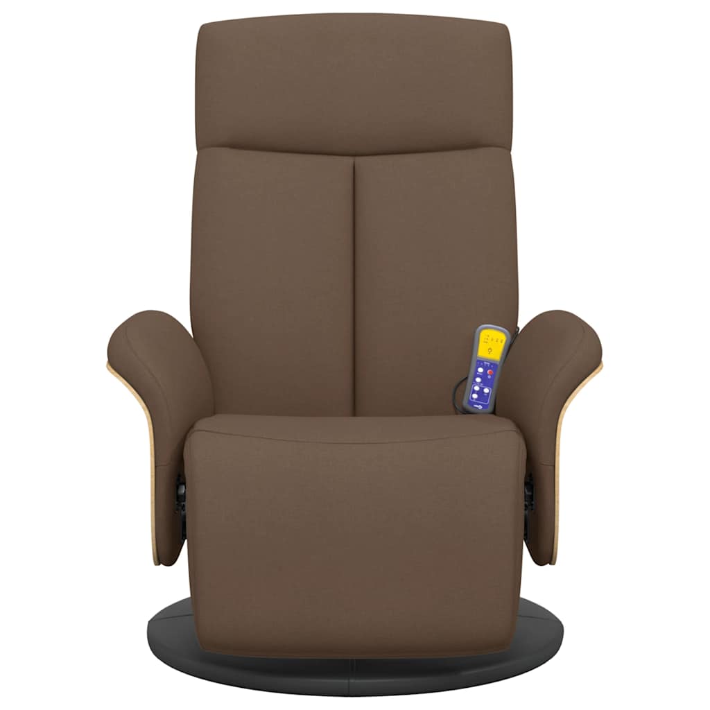 Massagesessel mit Fußteil Braun Stoff
