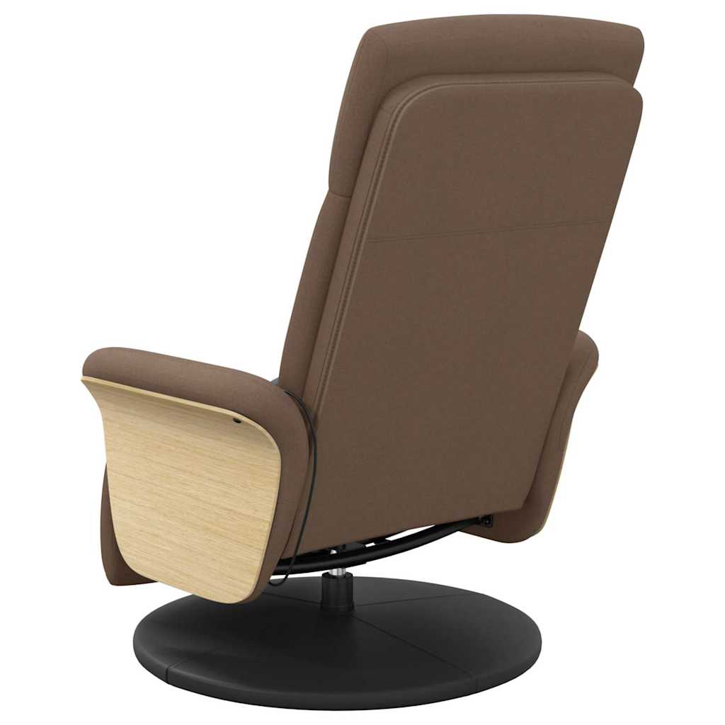 Massagesessel mit Fußteil Braun Stoff