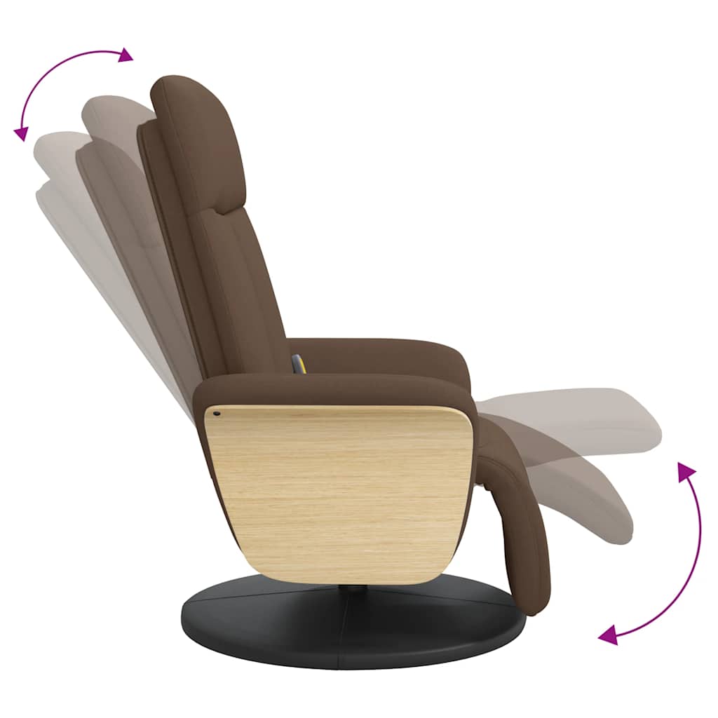 Massagesessel mit Fußteil Braun Stoff
