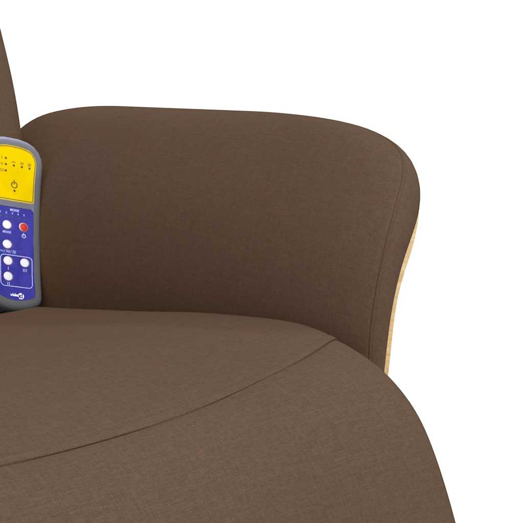 Massagesessel mit Fußteil Braun Stoff