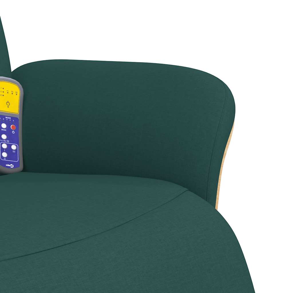 Massagesessel mit Fußteil Dunkelgrün Stoff