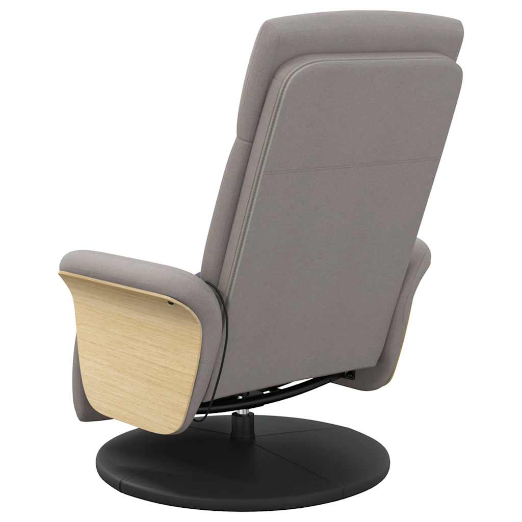Massagesessel mit Fußteil Taupe Stoff