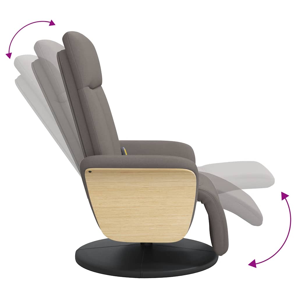 Massagesessel mit Fußteil Taupe Stoff