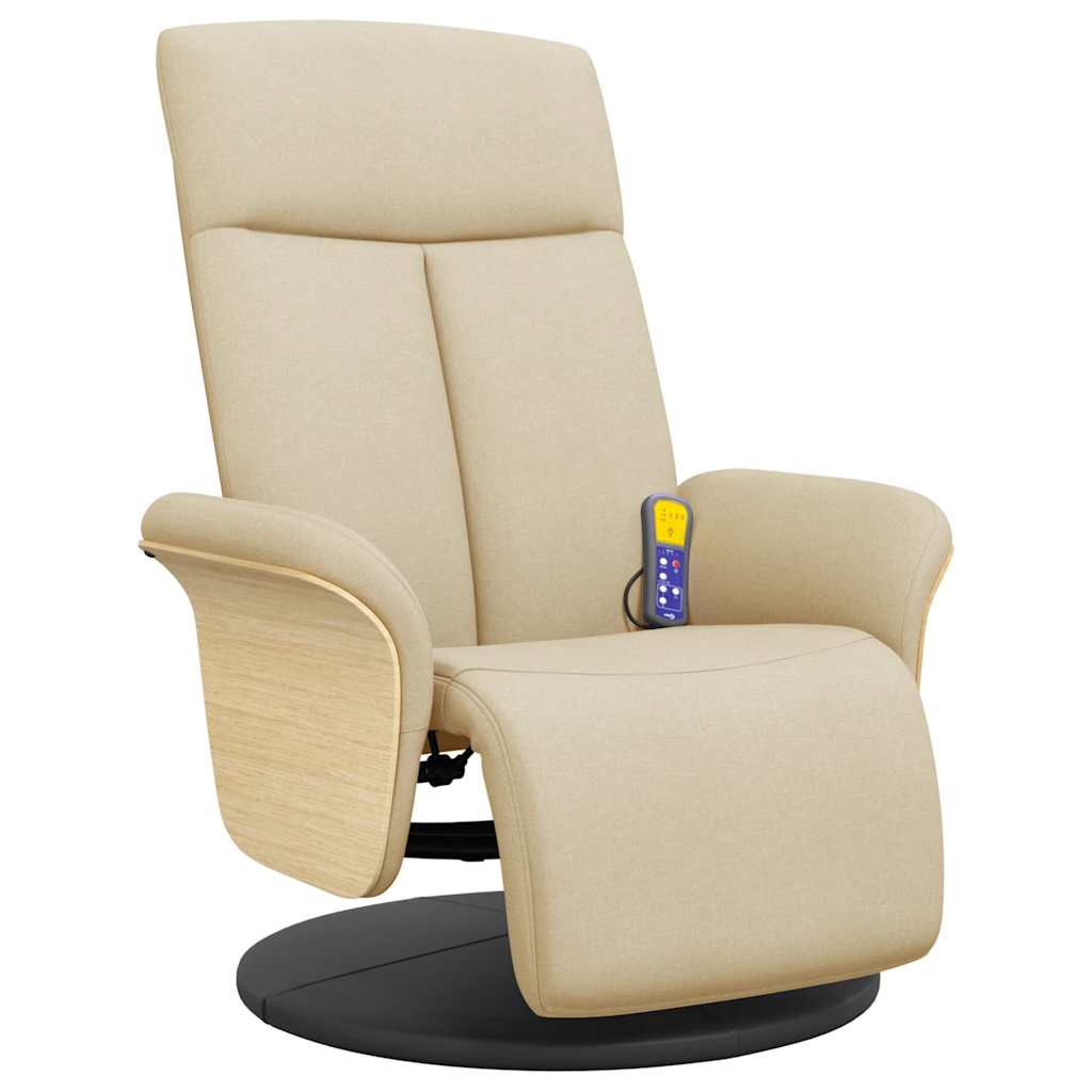 Massagesessel mit Fußteil Creme Stoff