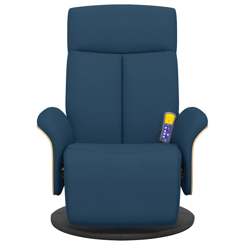 Massagesessel mit Fußteil Blau Stoff